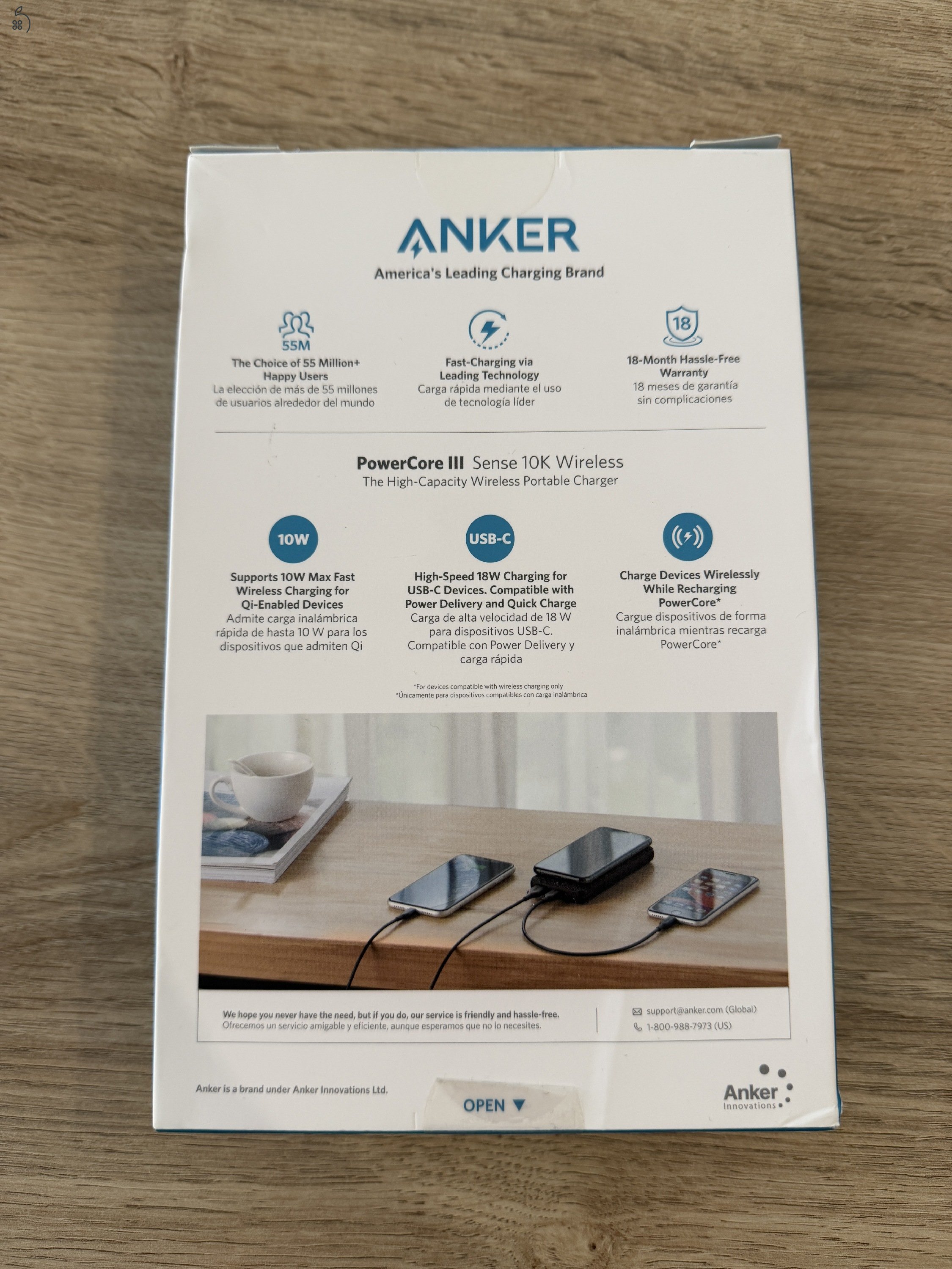 Anker PowerCore III 10K Wireless - Vezeték Nélküli Powerbank