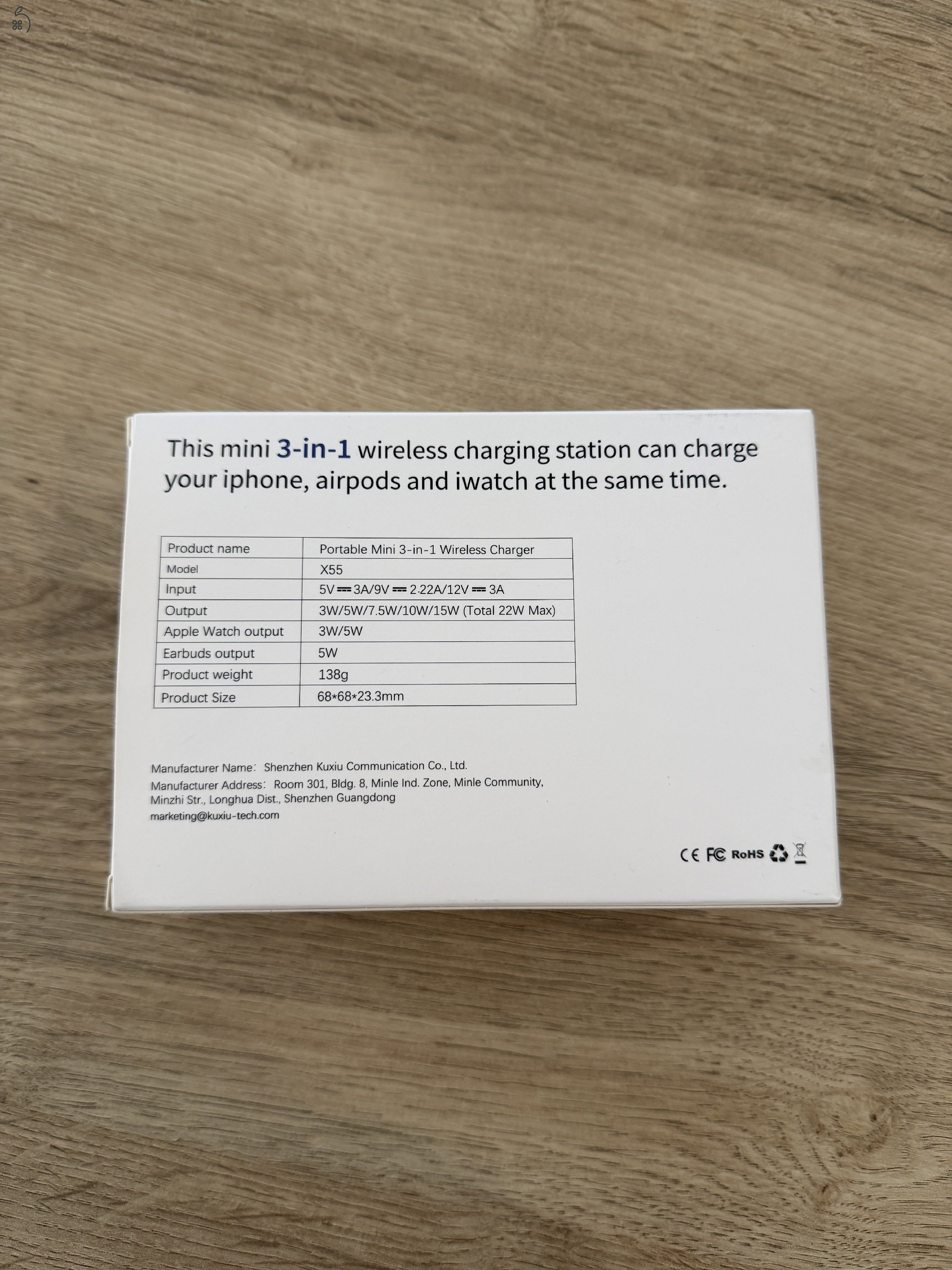 Kuxiu 3 in 1 Foldable Magnetic Wireless Charger & Stand