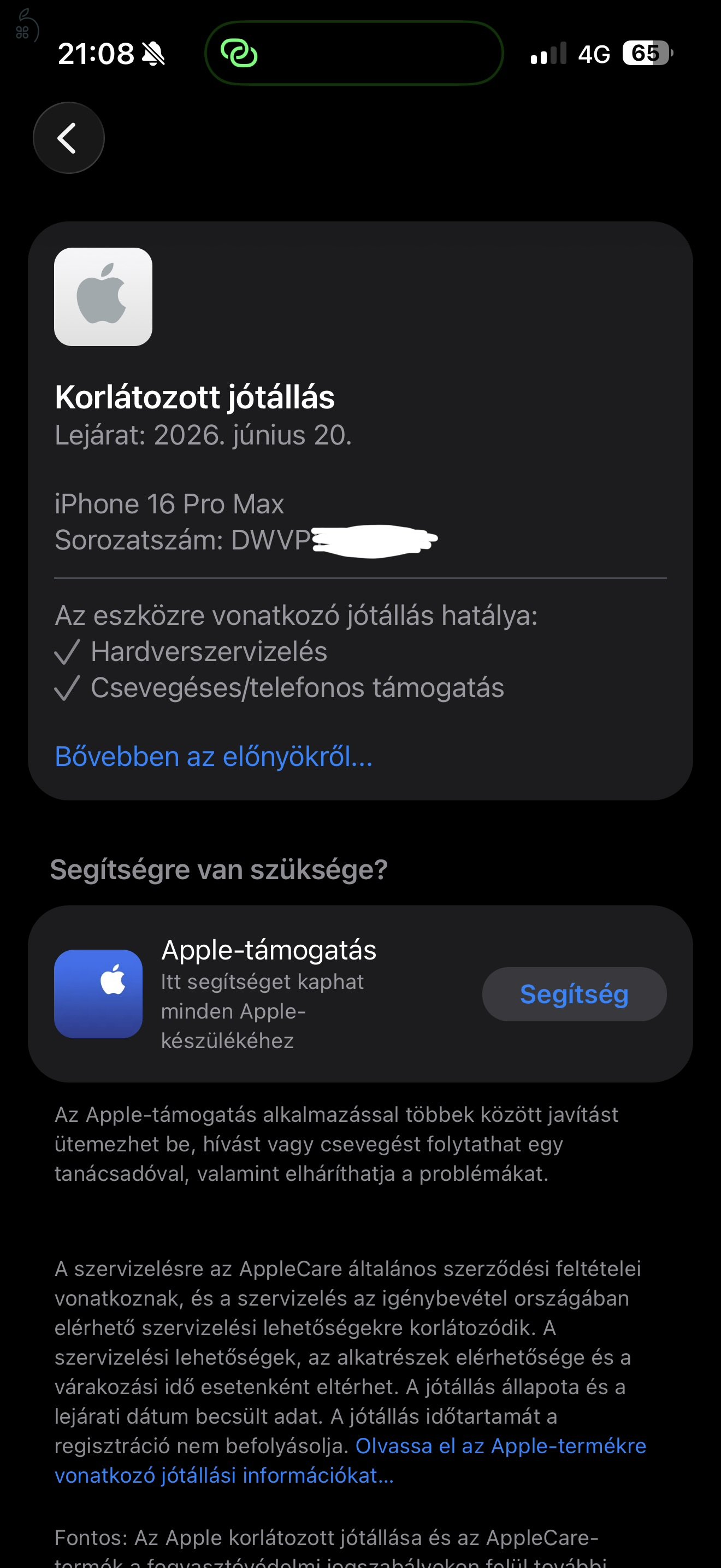 Iphone 16 Pro Max / 100% akku / Garancia