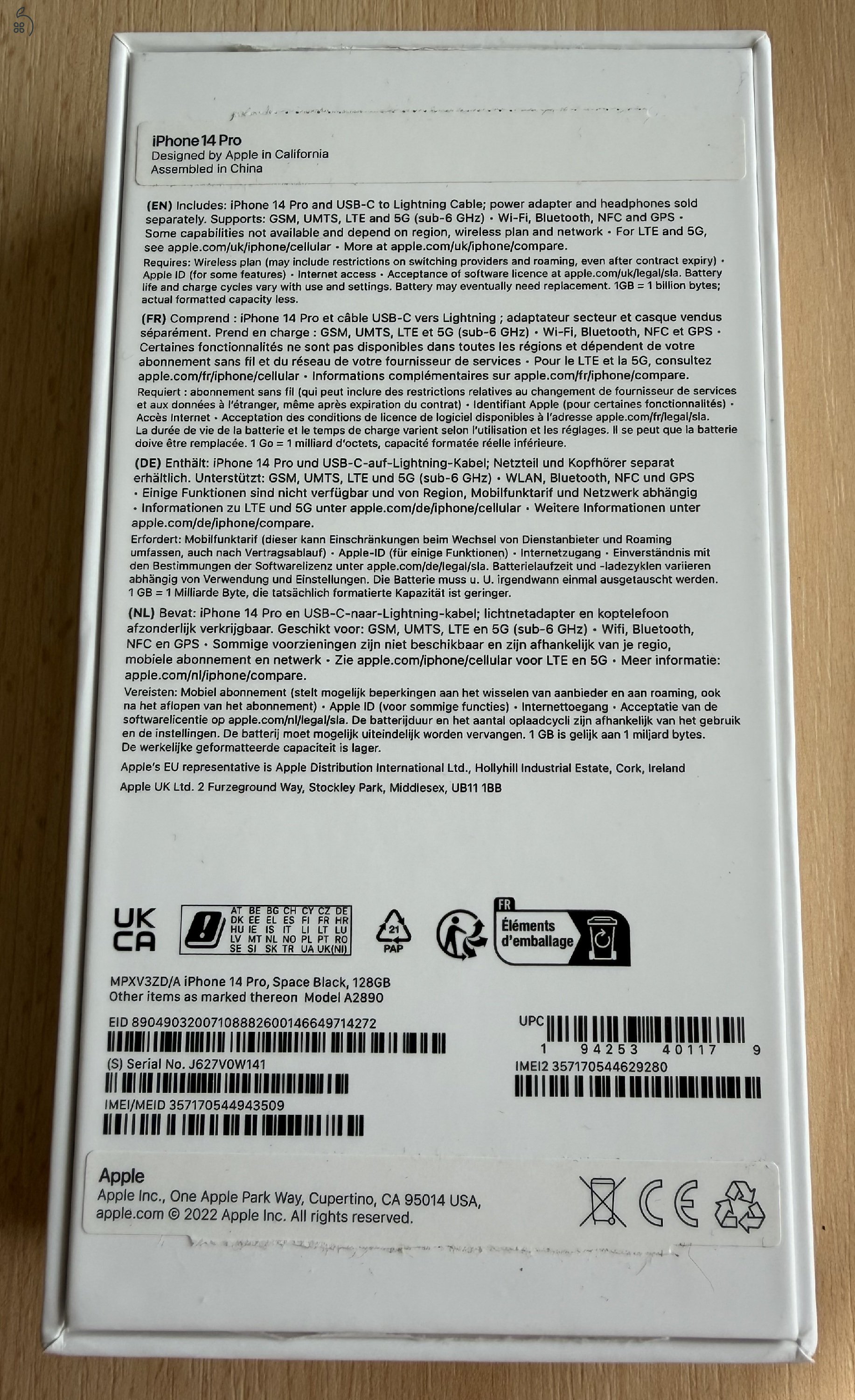 iPhone 14 Pro eladó - 128GB/Asztroszürke/2023.07./Független