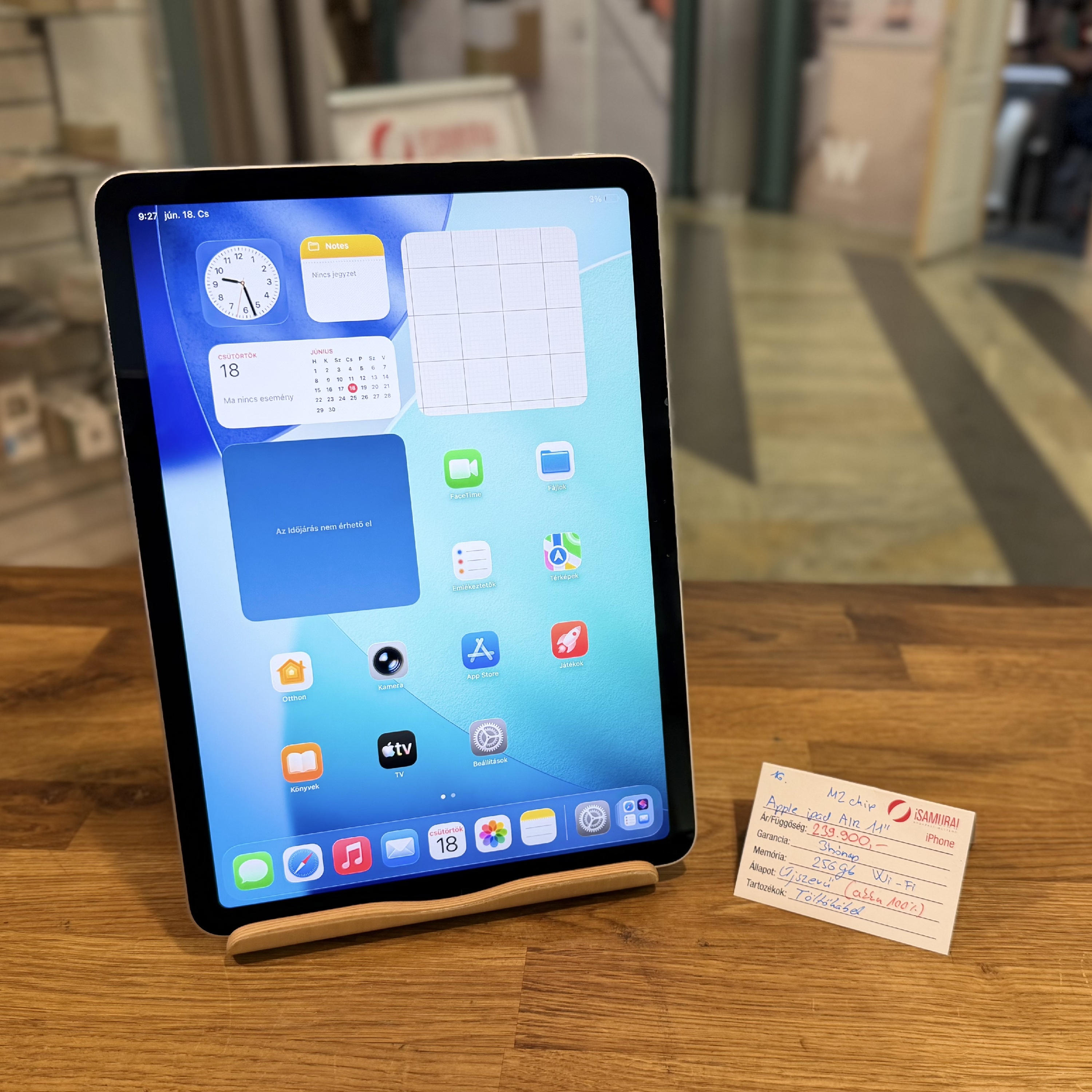 Apple iPad Air 6 - 256GB - Wifi - M2 - Újszerű - 100% akku (16.)