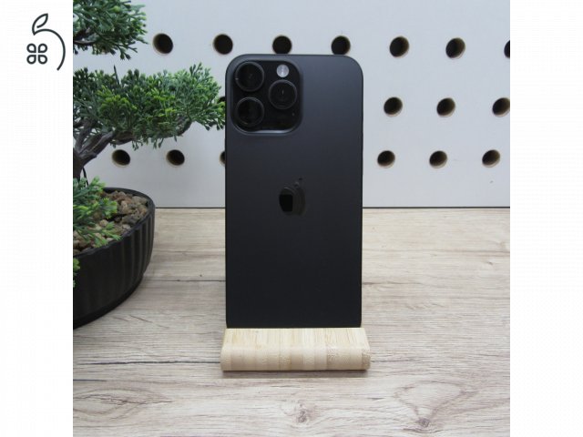 Apple iPhone 16 Pro Max 256GB fekete titán – használt, megkímélt – 100% akku (140 ciklus) – Apple garancia 2026.06.02-ig