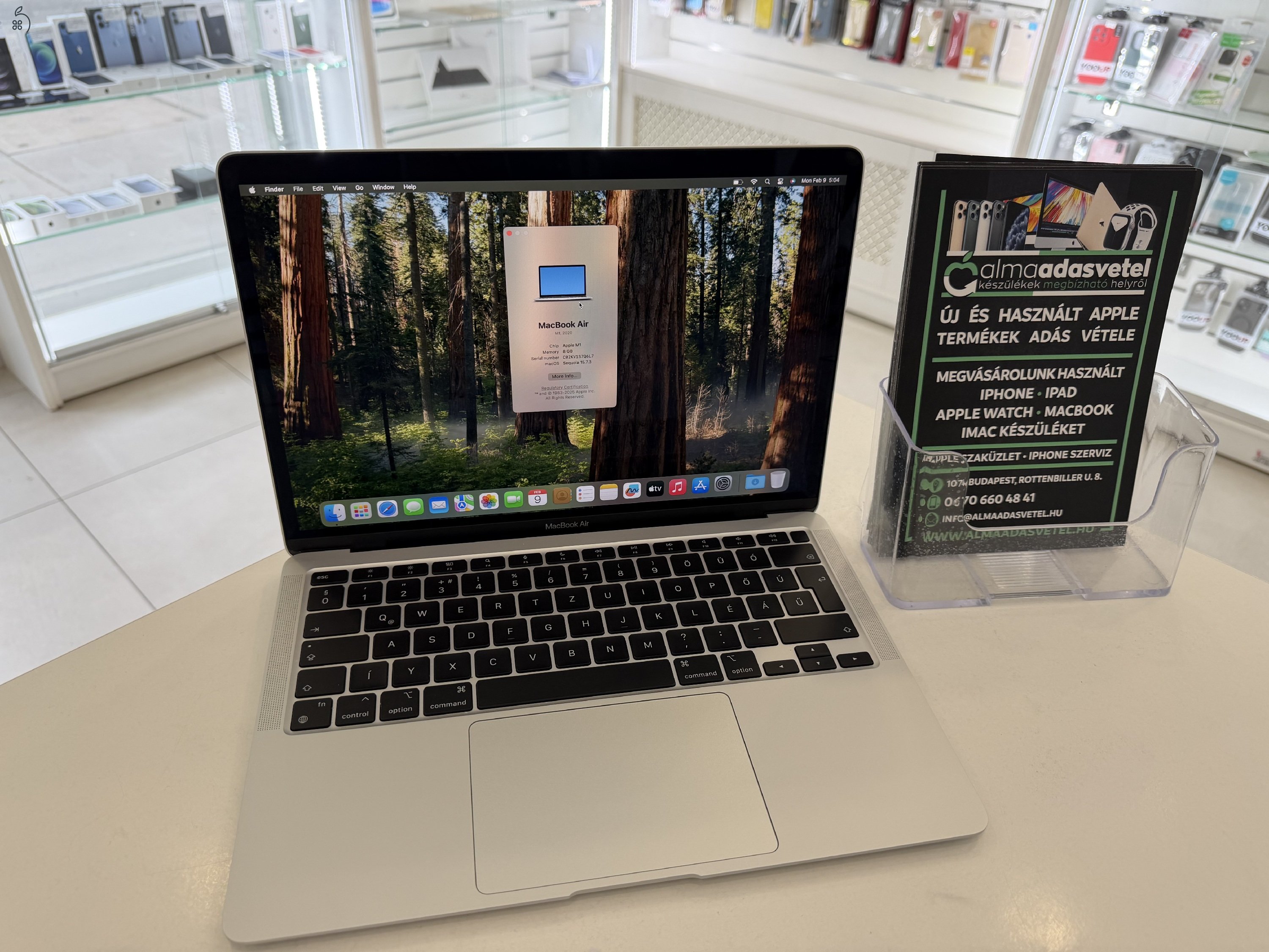 MacBook Air M1 8GB/256ssd/Hibátlan/1-3 hónap gar./Akku 97%/p4734