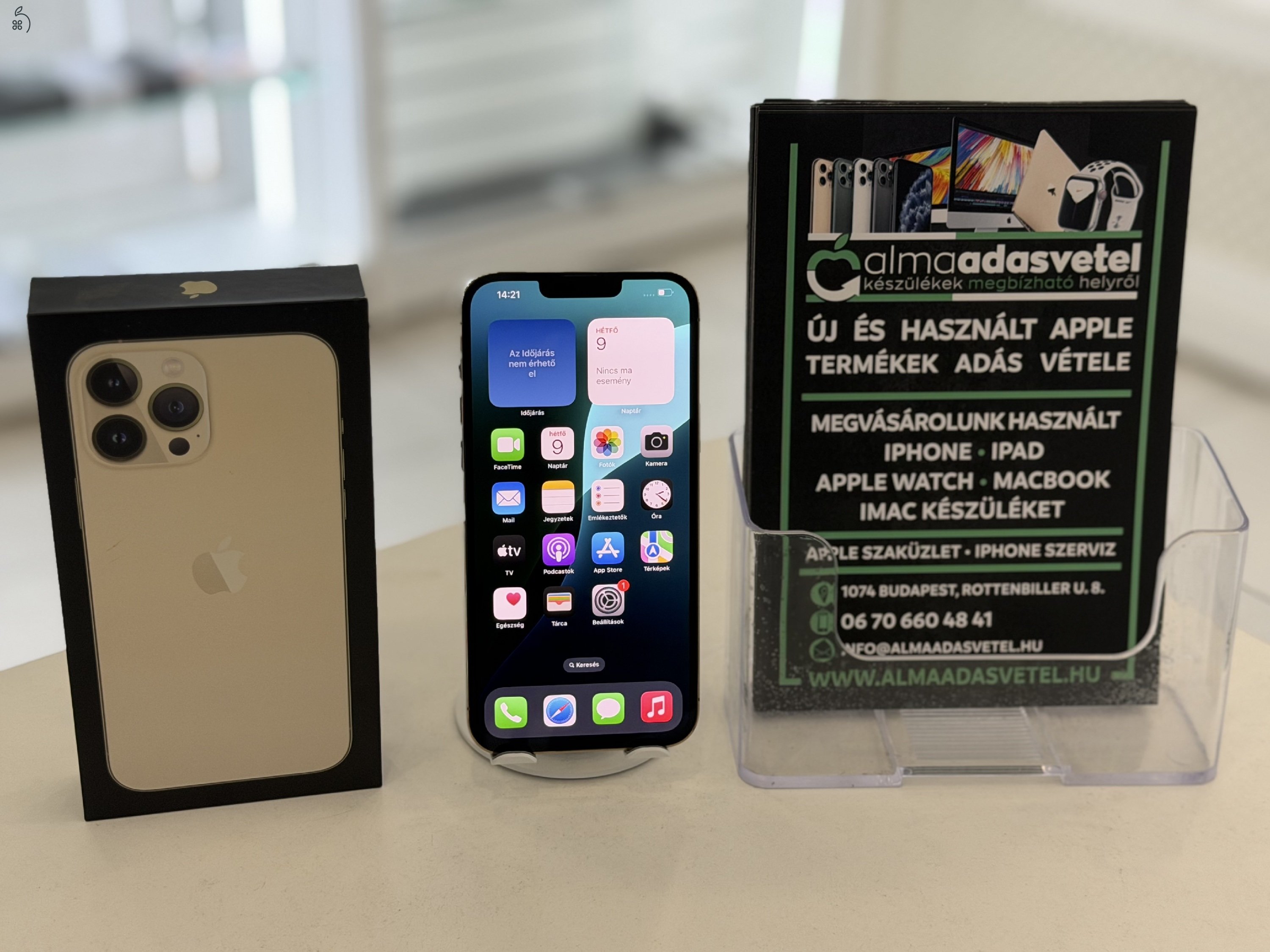 iPhone 13 Pro Max 128GB Független Nagyon Szép/1-3 hónap gar./Akku 84%/p4735