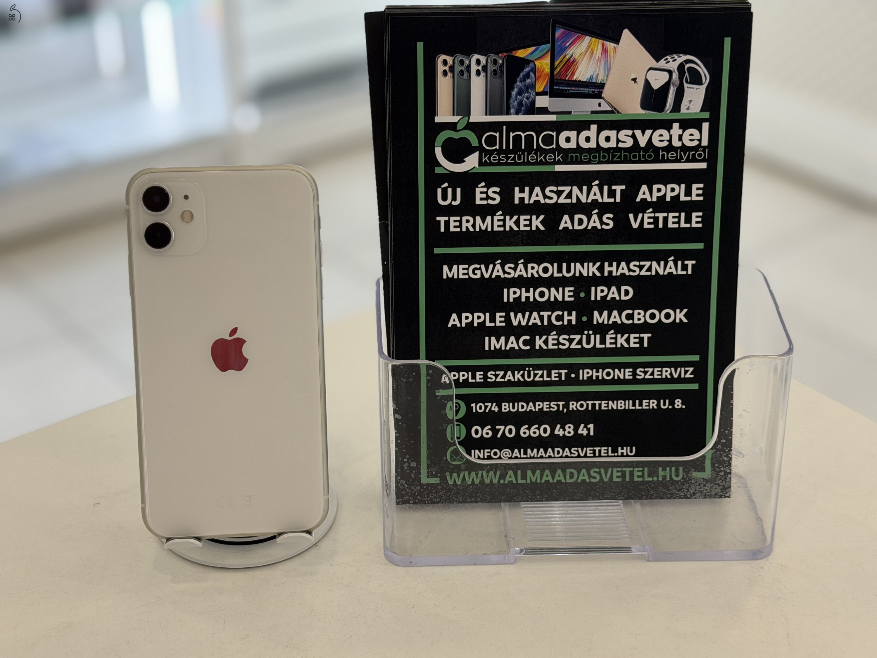 iPhone 11 128GB Független Újszerű/1-3 hónap gar./Akku 100%/p4740