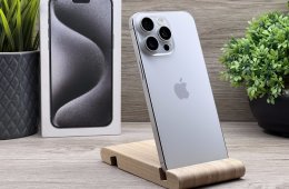 Hibátlan iPhone 15 Pro Max White Titanium 256GB 2 ÉV Garanciával 90%