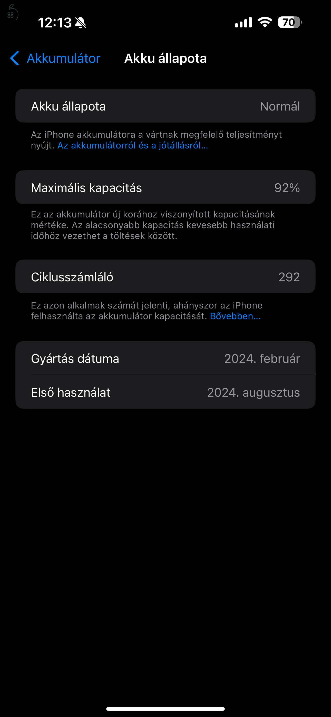 15 Pro Max, Natúr titán, 256 Gb, 2027.08 gari, 92% akku