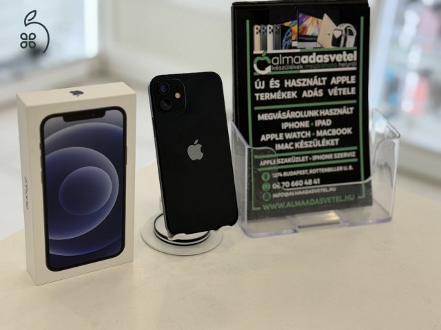 iPhone 12 64GB Fekete Független/1 hónap gar./Akku 81%/p4743