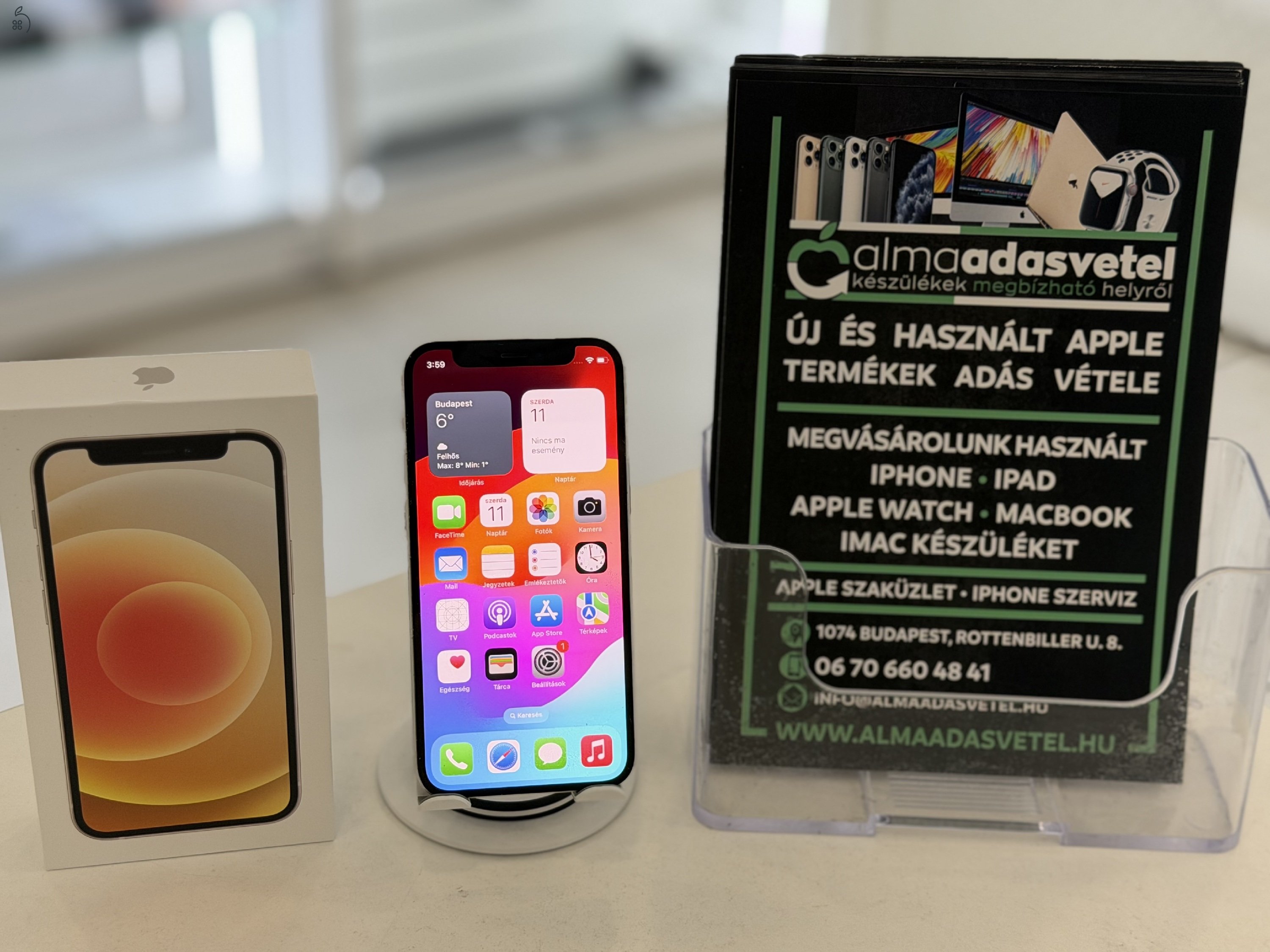 iPhone 12 Mini 64GB Független Újszerű/1 hónap gar./Akku 100%/p4749