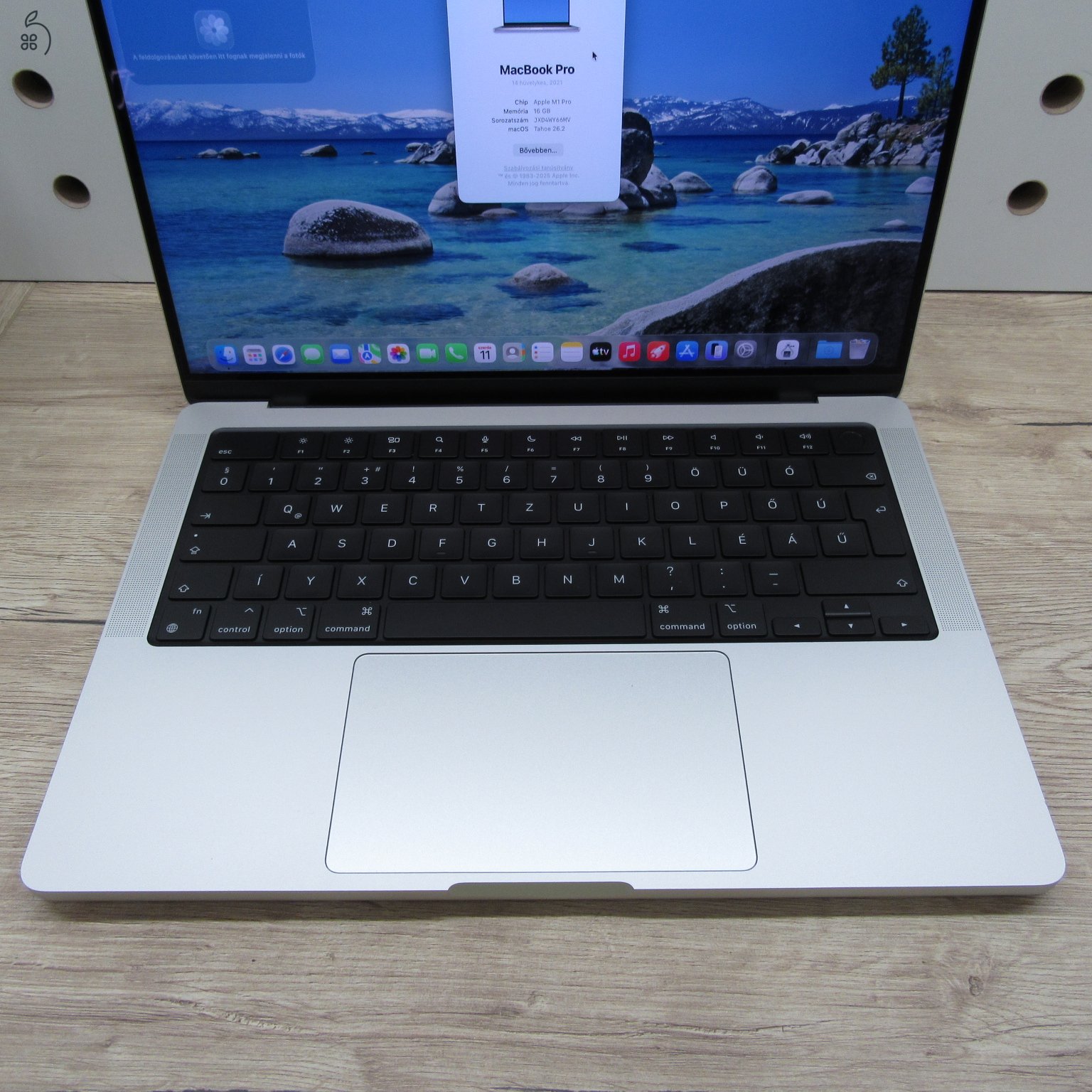 Apple MacBook Pro 14 (2021) M1 Pro 16GB/500GB – használt, karcmentes – 85% akku (183 ciklus)