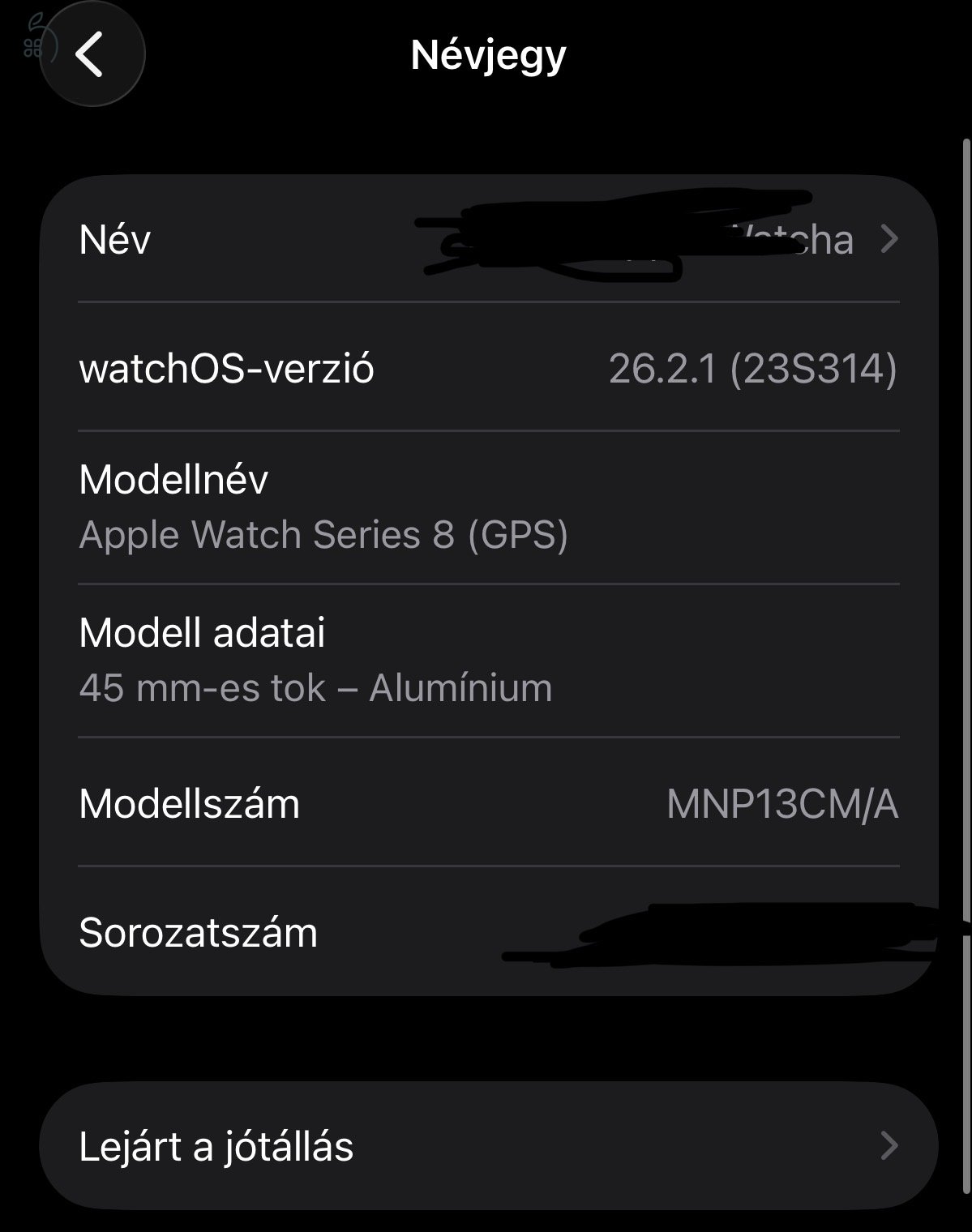 Apple Watch 8 Midnight szürke Használt