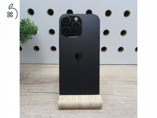 Apple iPhone 16 Pro Max 256GB Black Titanium – használt, karcos kijelző – 91% akku (480 ciklus) – 6 hónap garancia