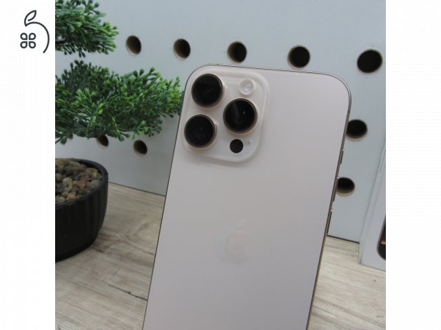 Apple iPhone 16 Pro Max 256GB Desert Titanium – használt, karcmentes – 95% akku (344 ciklus) – 6 hónap garancia