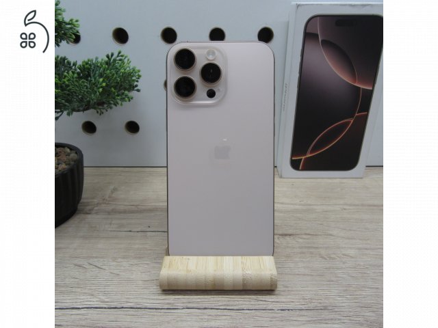 Apple iPhone 16 Pro Max 256GB Desert Titanium – használt, karcmentes – 95% akku (344 ciklus) – 6 hónap garancia