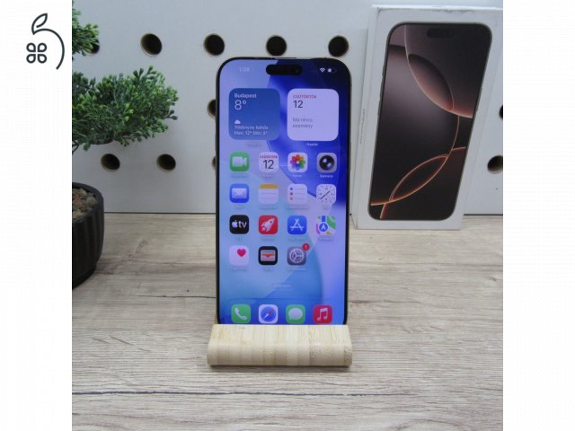 Apple iPhone 16 Pro Max 256GB Desert Titanium – használt, karcmentes – 95% akku (344 ciklus) – 6 hónap garancia
