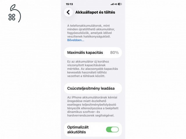 iPhone 12 független, 80%-os akku