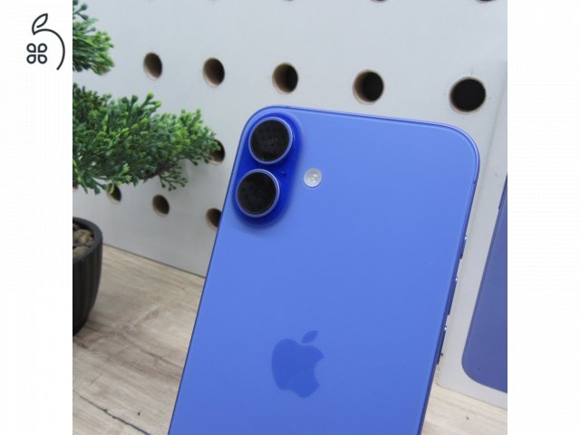 Apple iPhone 16 Plus 128GB Ultramarine – használt, karcmentes – 96% akku (266 ciklus) – 6 hónap garancia