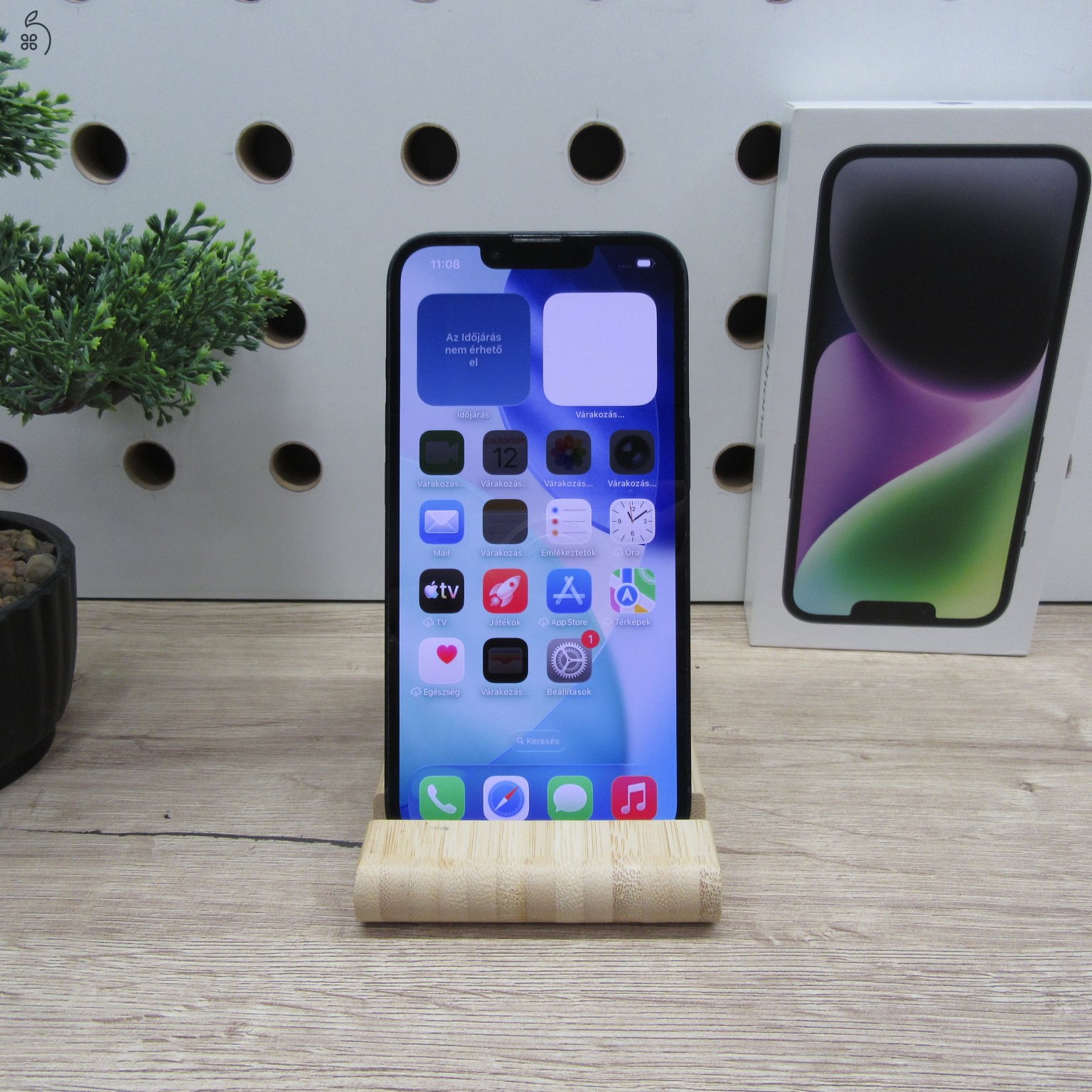 Apple iPhone 14 128GB Midnight – használt – 100% akku – 6 hónap garancia