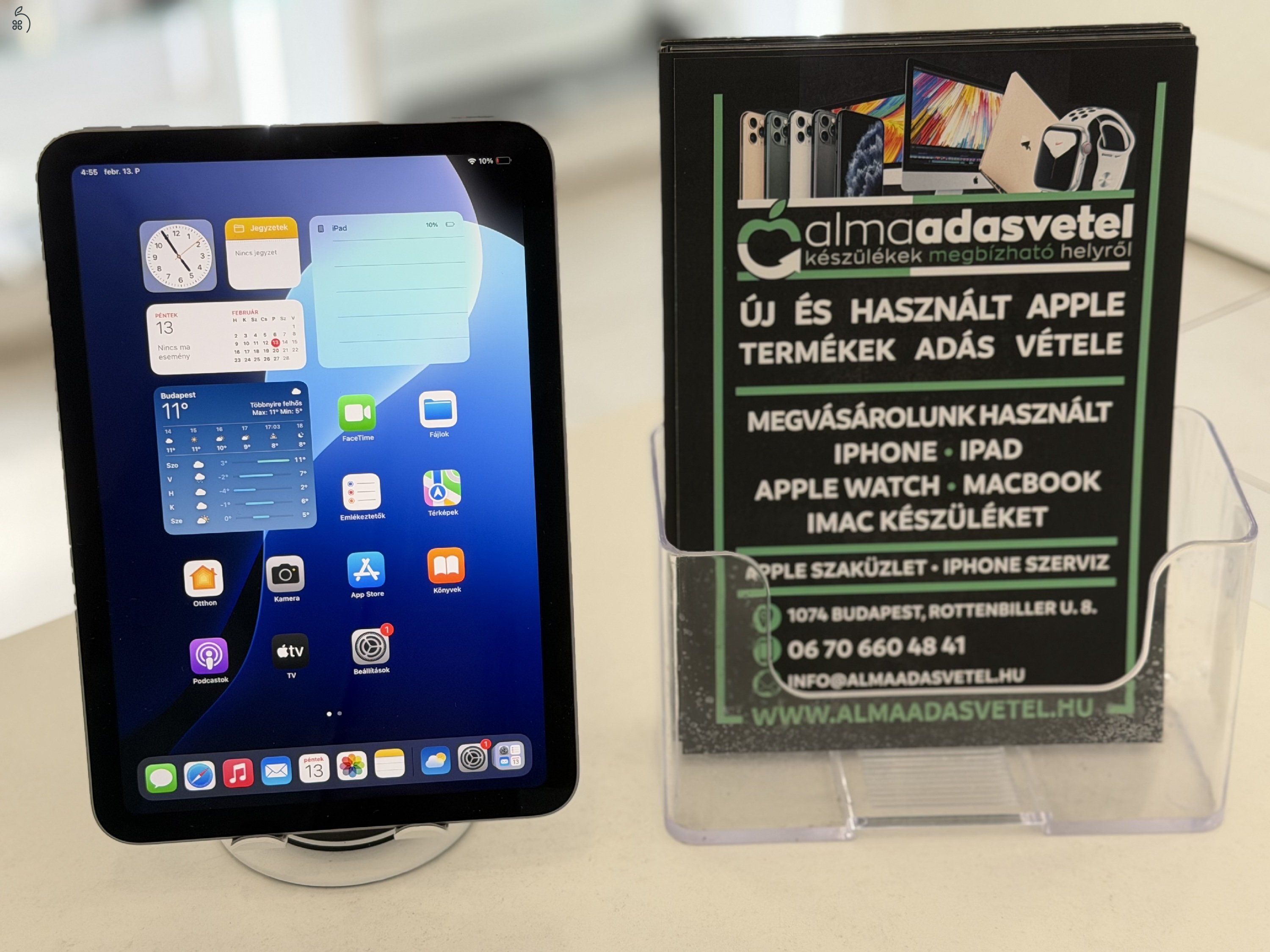 iPad Mini 7 128GB Wifi Újszerű/2026.04.18.Apple Gar./Akku 100%/p4752