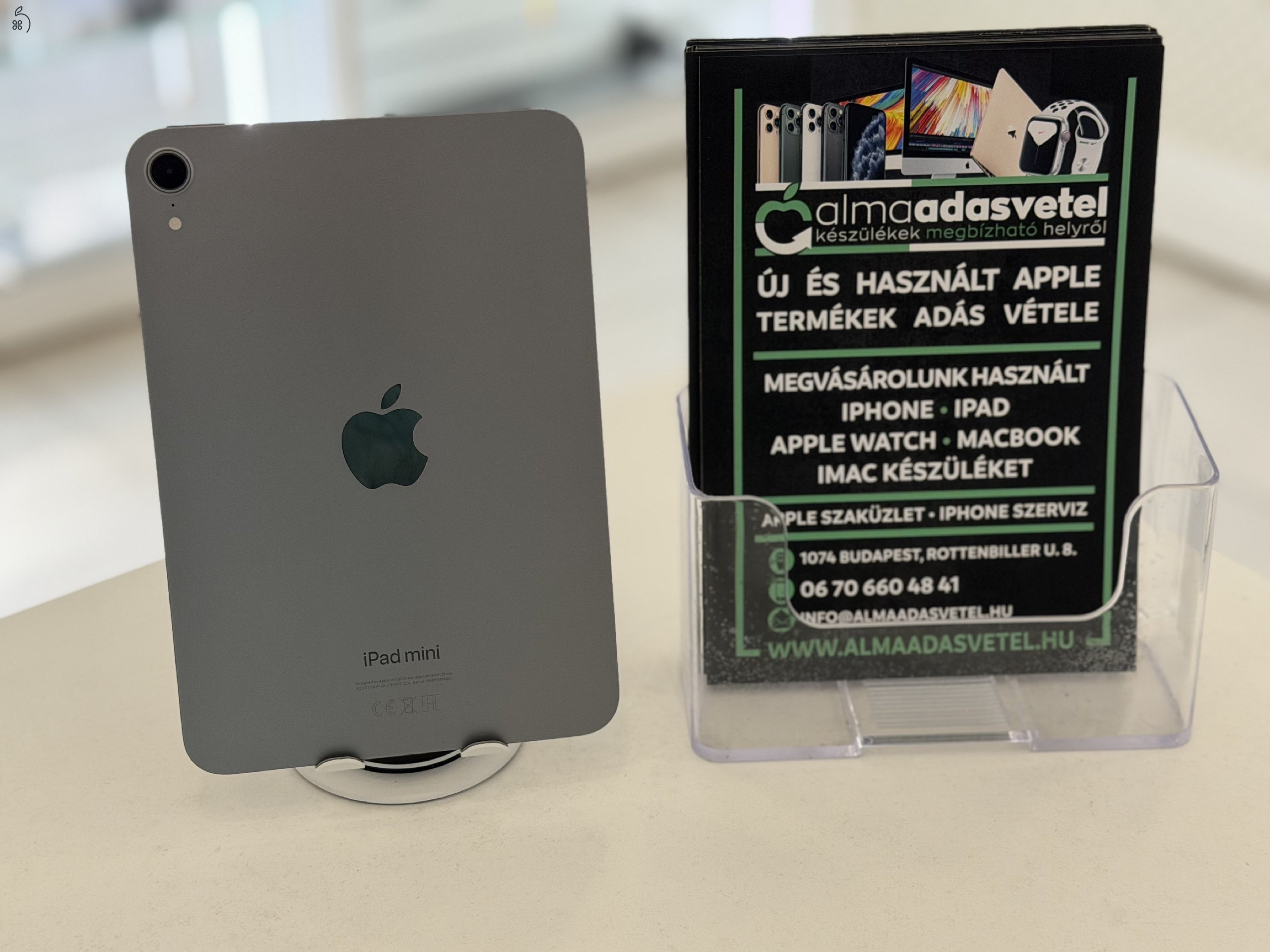 iPad Mini 7 128GB Wifi Újszerű/2026.04.18.Apple Gar./Akku 100%/p4752