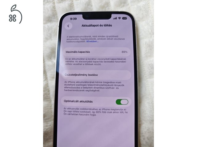 iPhone 13 128GB Fehér makulátlan állapotban