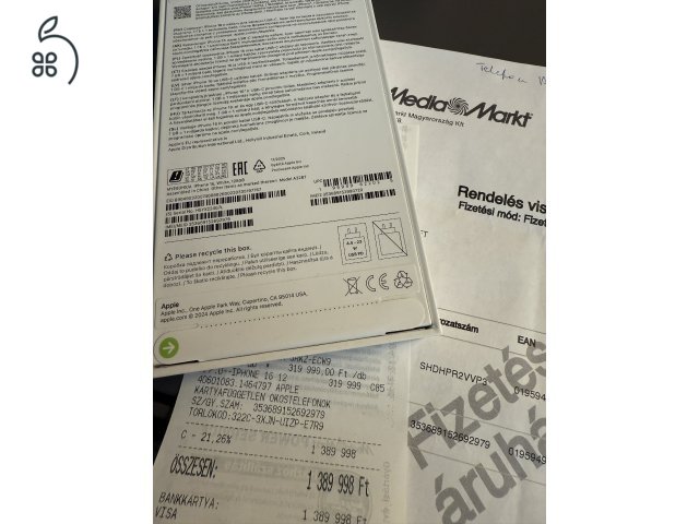 Új Bontatlan Garanciás Apple iPhone 16 128GB Fehér