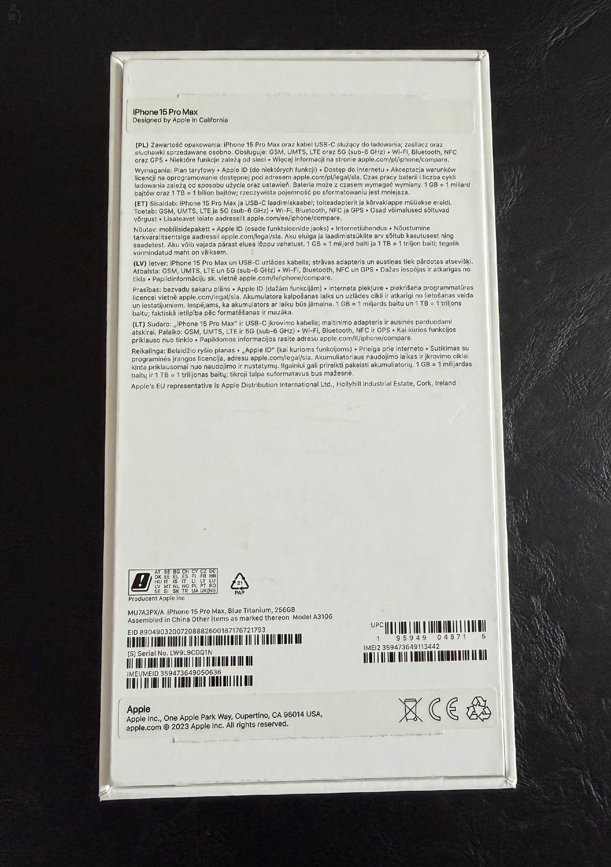 iPhone 16 Pro Max 256GB/Titanium Blue