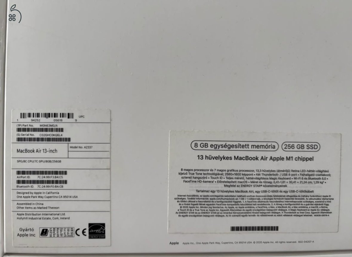 APPLE MacBook Air 2020 13