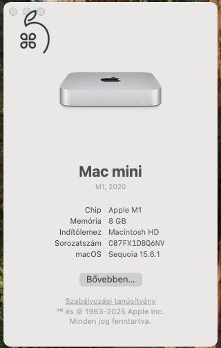 Mac mini M1 (2020) – 8GB RAM / 256GB SSD – Dobozos
