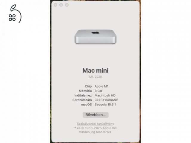 Mac mini M1 (2020) – 8GB RAM / 256GB SSD – Dobozos