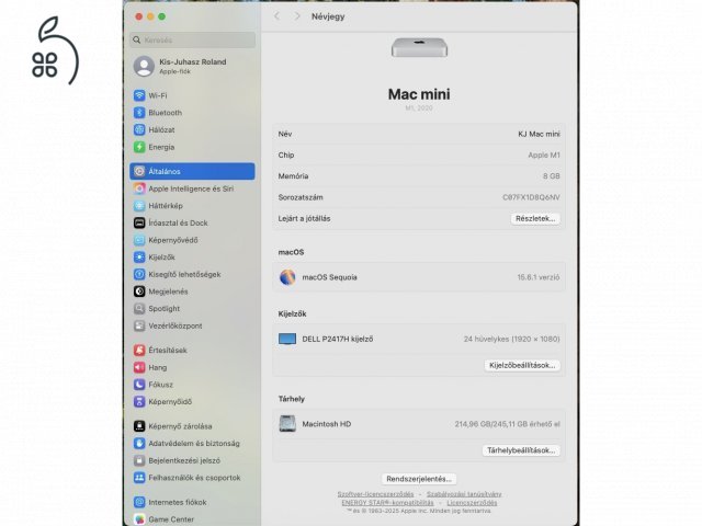 Mac mini M1 (2020) – 8GB RAM / 256GB SSD – Dobozos