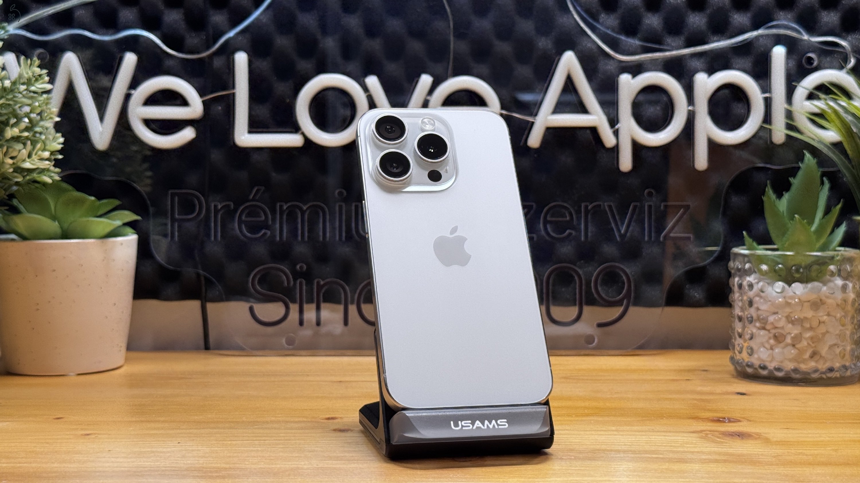 iPhone 15 Pro 256GB Fehér, Független - 1ÉV Garancia, Számla