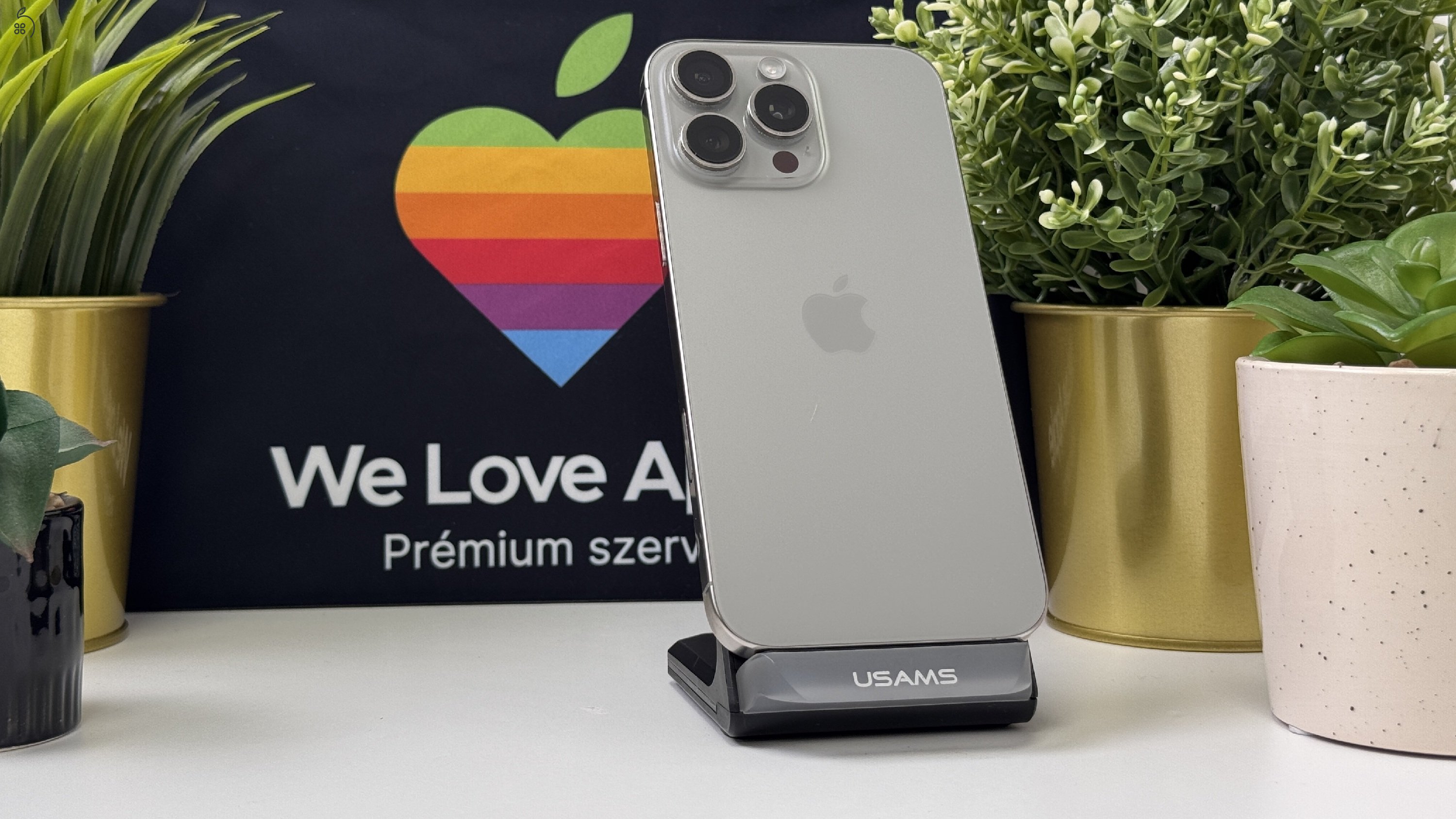 iPhone 16 Pro Max 256GB Natúr Titán, Független - 1ÉV Garancia, Számla