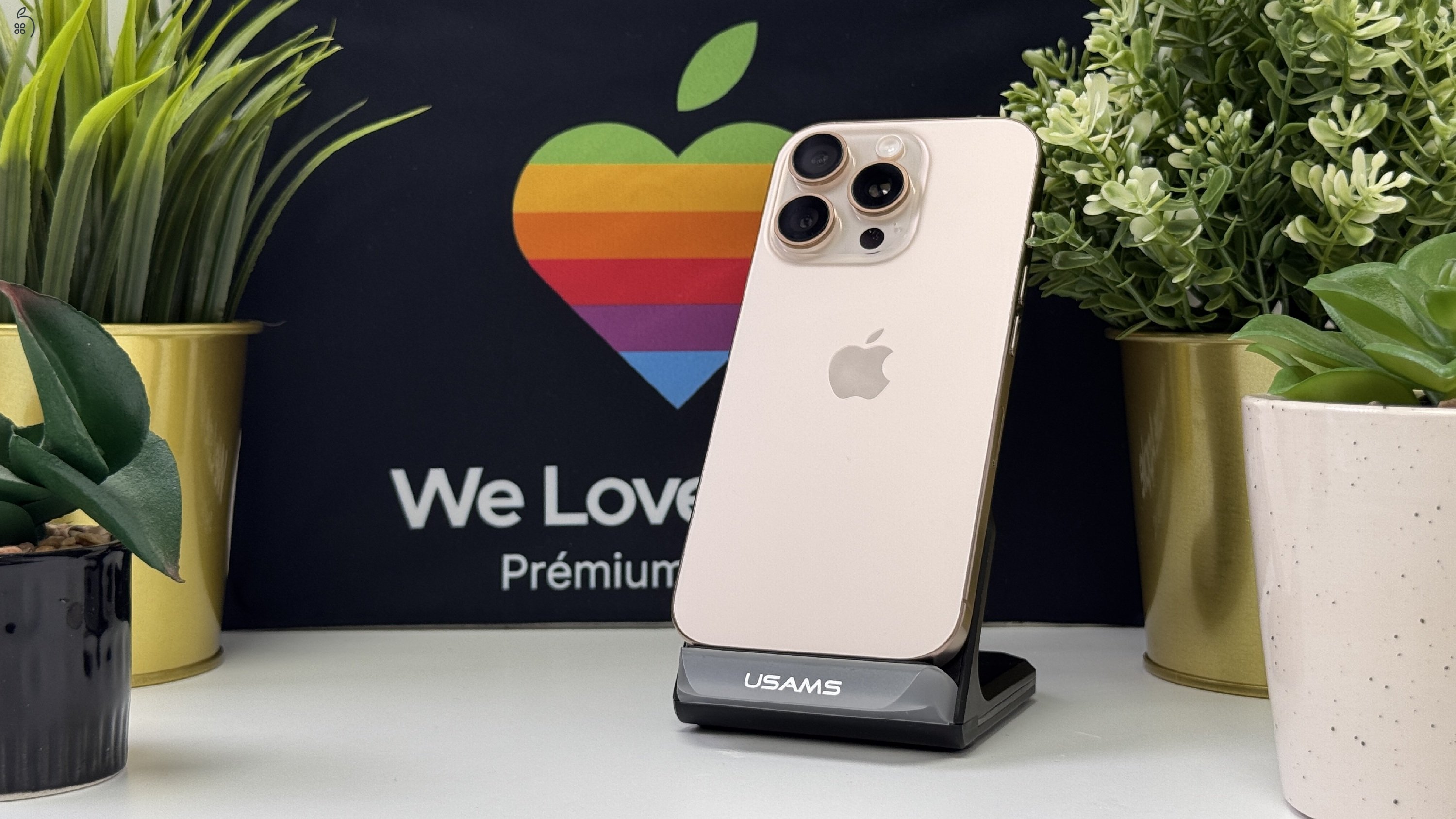 HIBÁTLAN iPhone 16 Pro, 128GB Sivatagi Titán, Független - 1ÉV Garancia, Számla