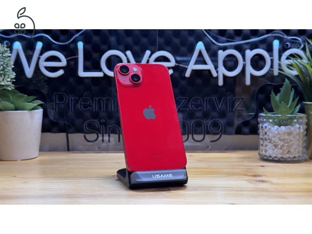 iPhone 14, 128GB, Piros, Független - 1ÉV Garancia, Számla