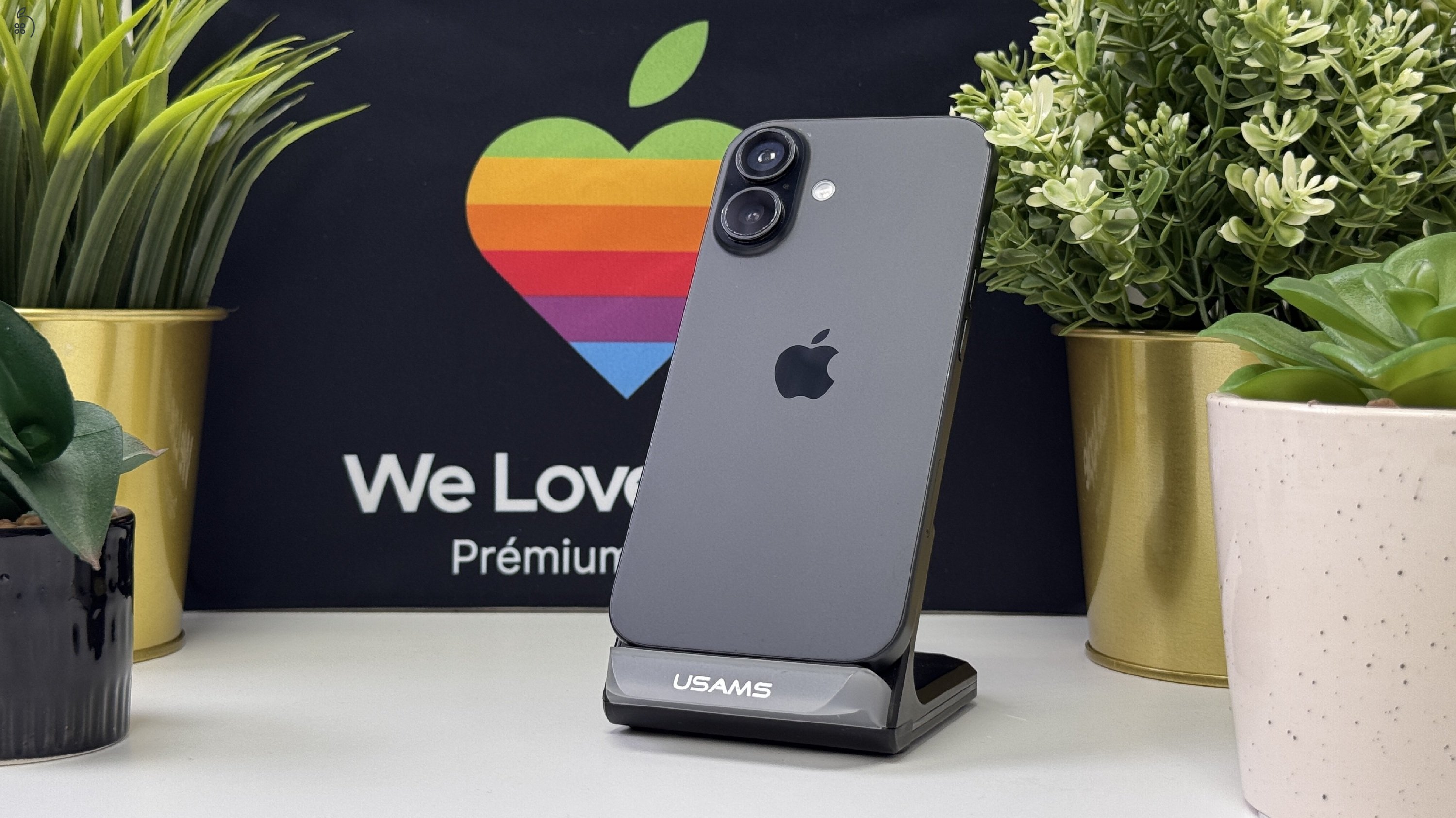 iPhone 16, 256GB, Fekete, Független - 1ÉV Garancia, Számla 