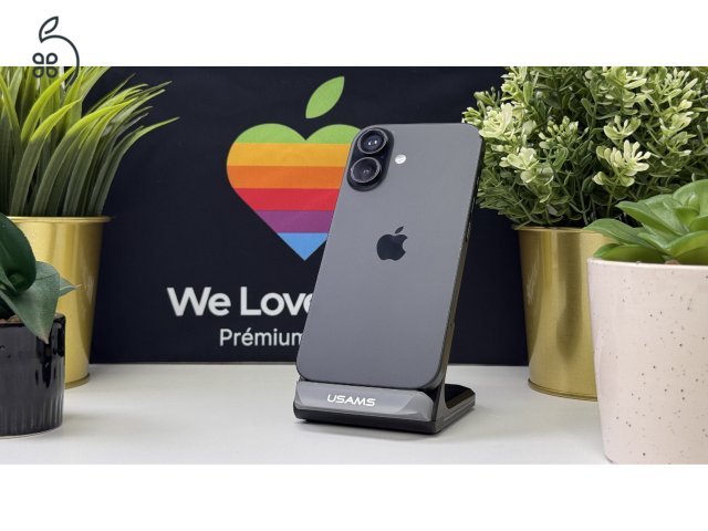 iPhone 16, 256GB, Fekete, Független - 1ÉV Garancia, Számla 