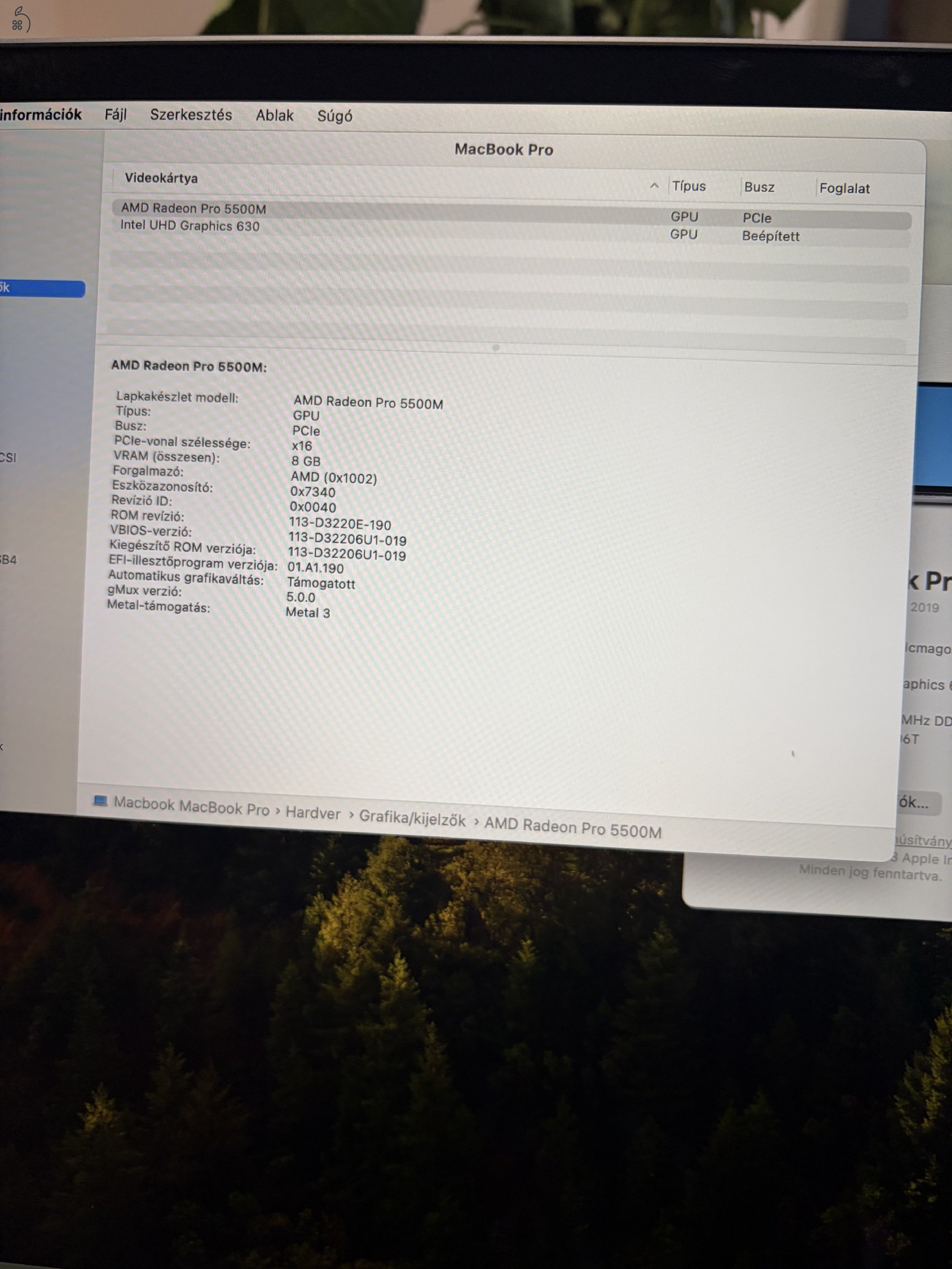 MacBook pro 2019 Core I9 32Gb ram 2TB ssd 8Gb vga