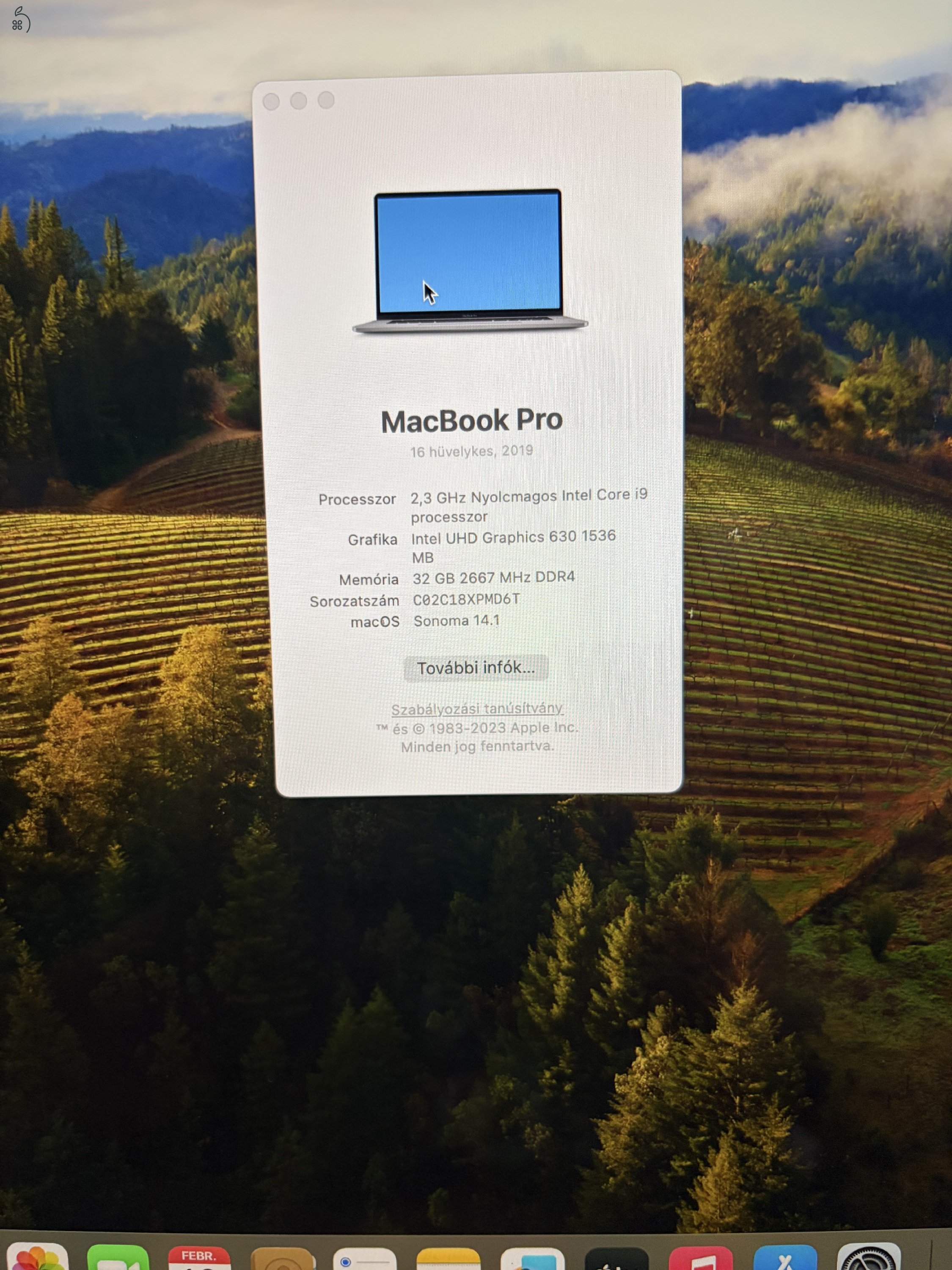 MacBook pro 2019 Core I9 32Gb ram 2TB ssd 8Gb vga