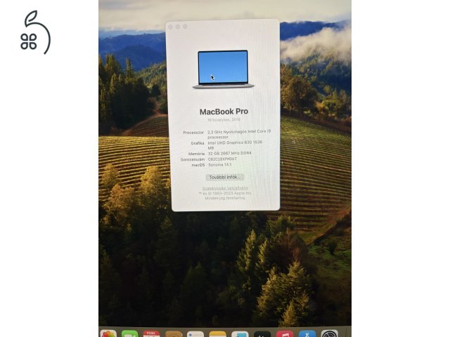 MacBook pro 2019 Core I9 32Gb ram 2TB ssd 8Gb vga