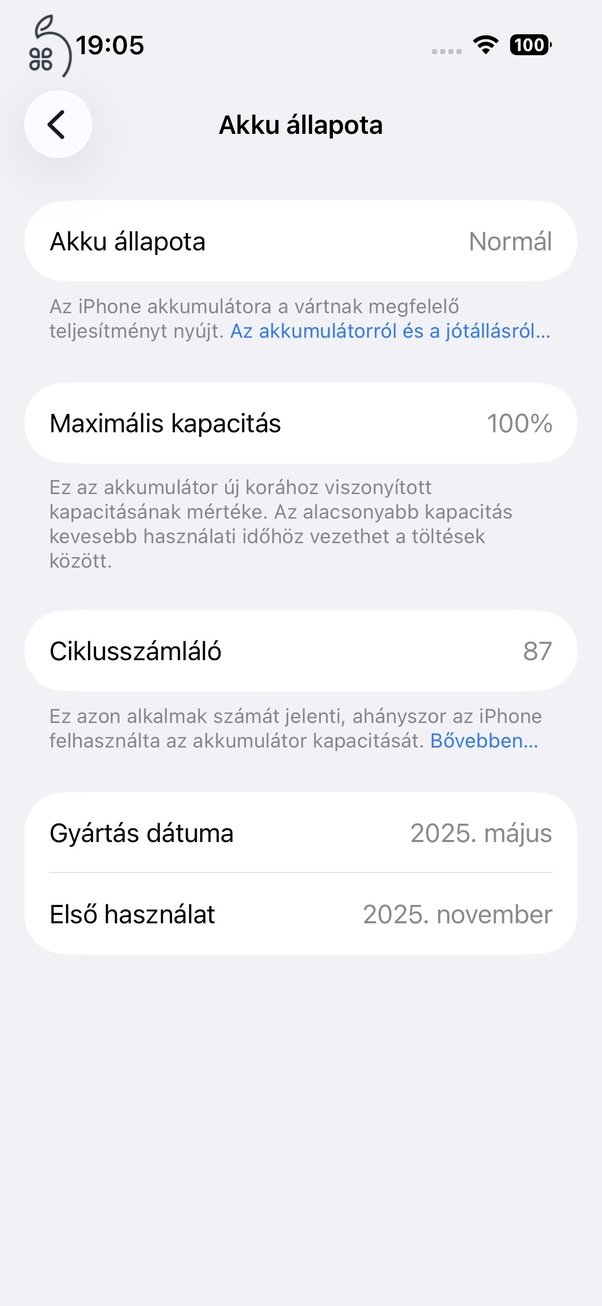 Apple iPhone 15 128 Gb 100% akkumulátor