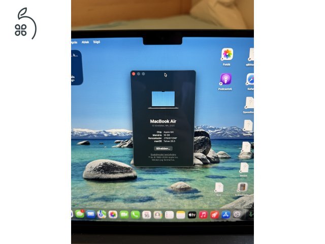 MacBook Air 2025 M4 16/256 új kijelző, usb c portok+Epico tok+Satechi USB adapter
