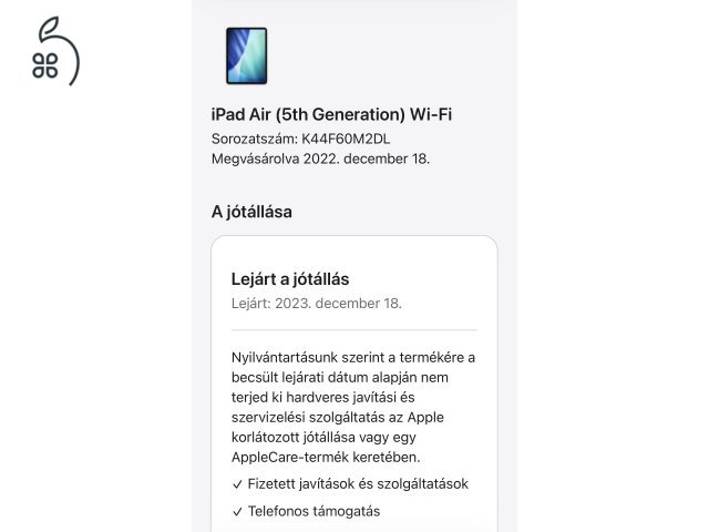 iPad Air 5. gen. 256GB - (Asztroszürke) - Hibátlan!