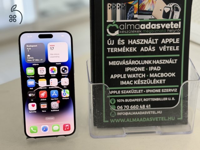 iPhone 14 Pro Max  128GB Függtelen Hibátlan/1-3 hónap gar./Akku 100%/k120e