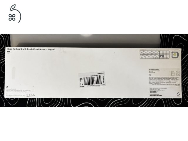 APPLE Magic Keyboard Touch ID (2024) vezeték nélküli billentyűzet, Magyar kiosztás, fekete