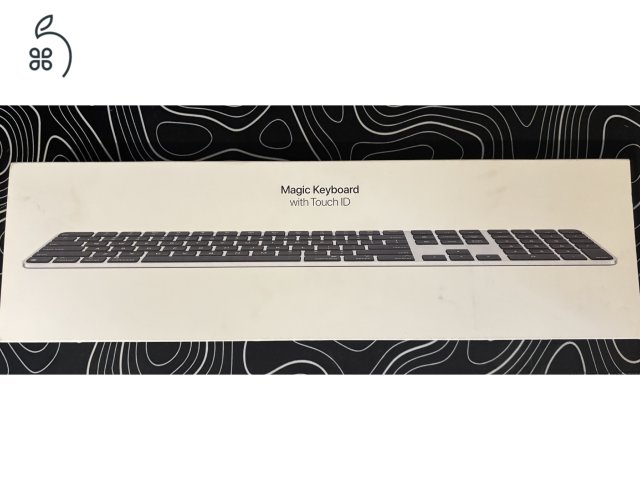 APPLE Magic Keyboard Touch ID (2024) vezeték nélküli billentyűzet, Magyar kiosztás, fekete