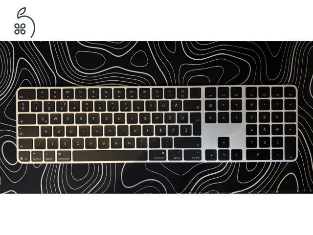 APPLE Magic Keyboard Touch ID (2024) vezeték nélküli billentyűzet, Magyar kiosztás, fekete
