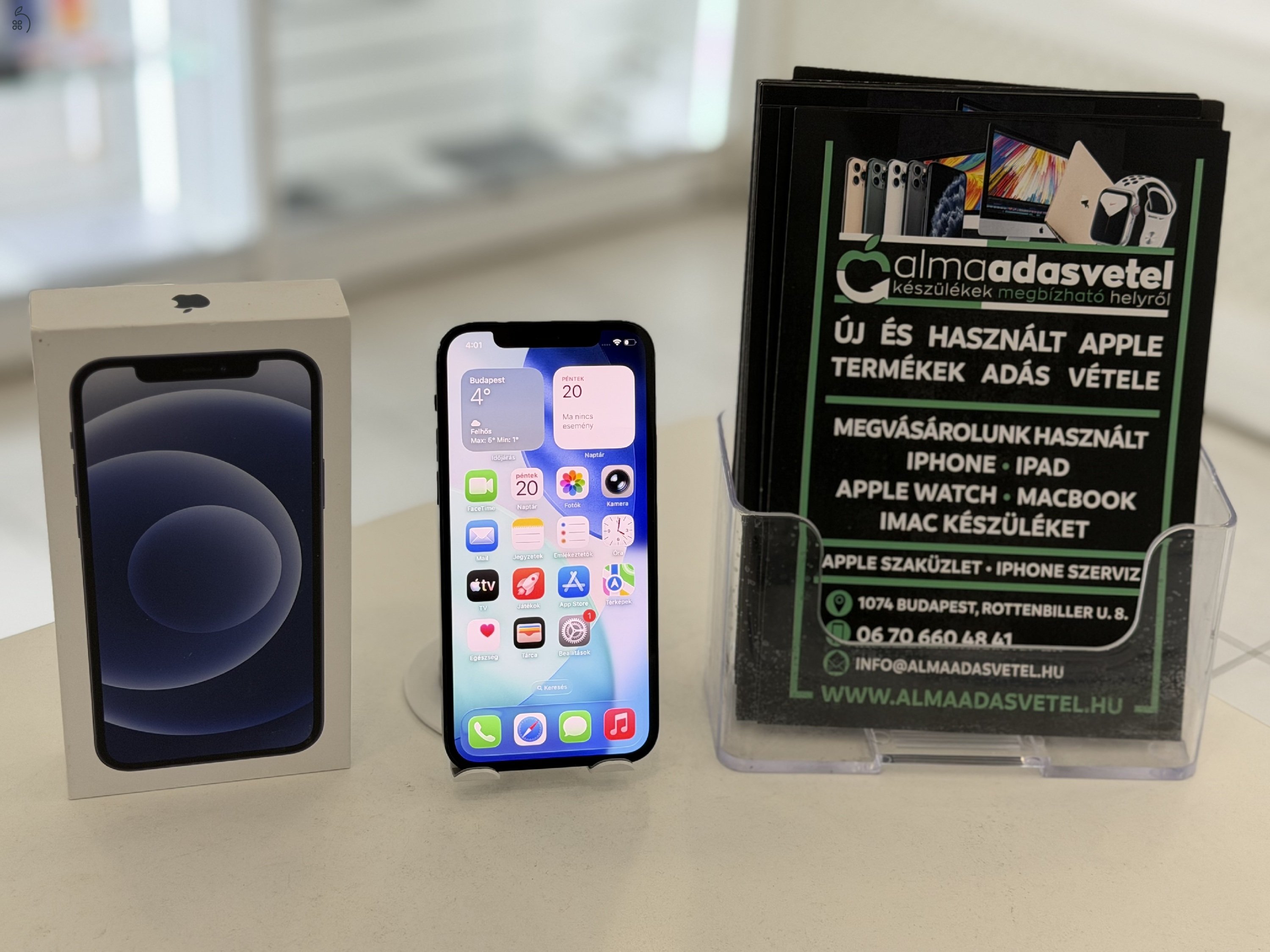 iPhone 12 128GB Független Használt/1 hónap gar./Akku 82%/p4759