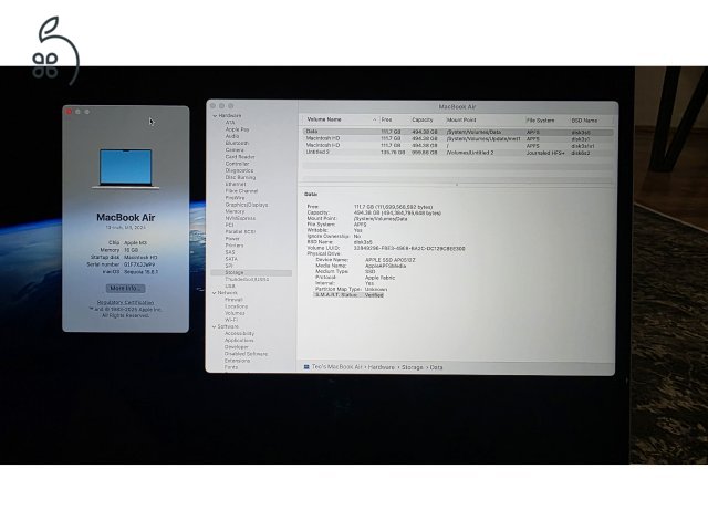 MacBook Air M3 (2024) – 16GB RAM – Hibátlan, erős grafikai gép