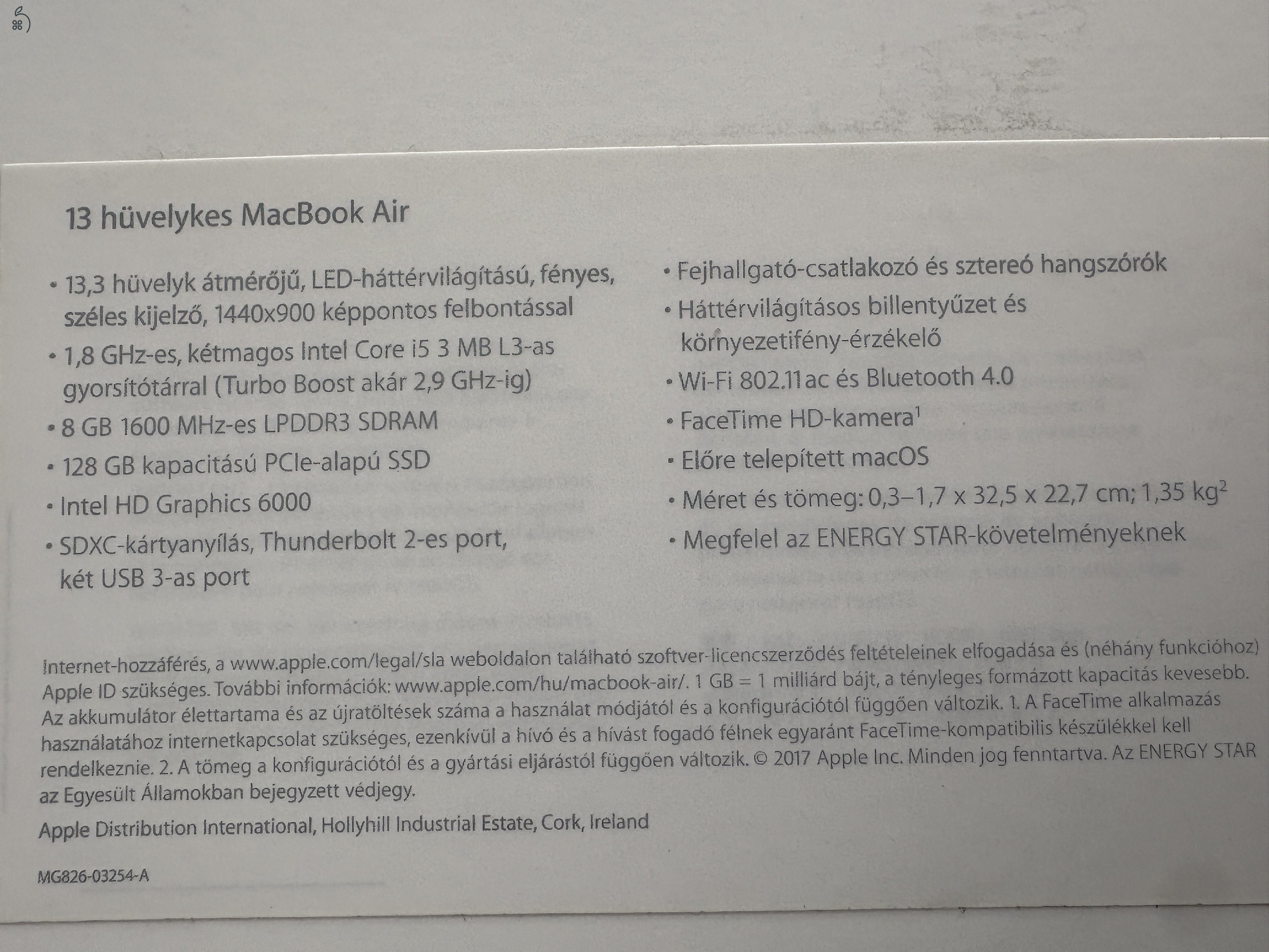 Apple MacBook Air 13 A1466 (2017)